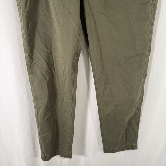 Gap Downtown Khaki Pants Women's 6 Green Mid Rise Pockets Flat Front Cotton Bl - Picture 3 of 10